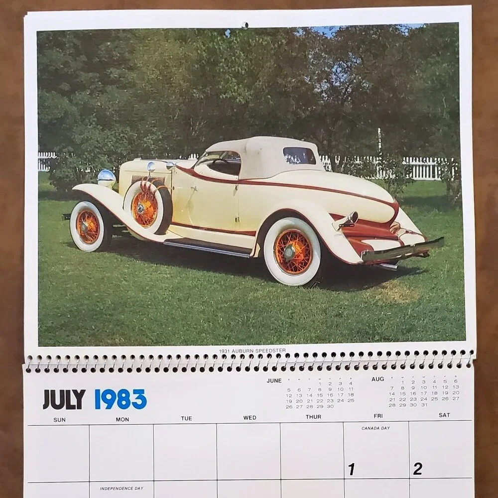 1983 Kings of the Highway Vintage Car Calendar - Advertising Auto Paradise AZ